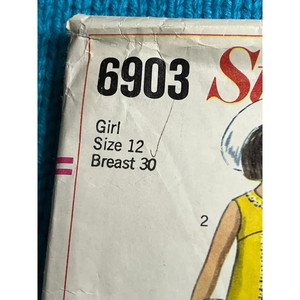 Simplicity 6903 Sewing pattern Girls dress A line skirt size 12